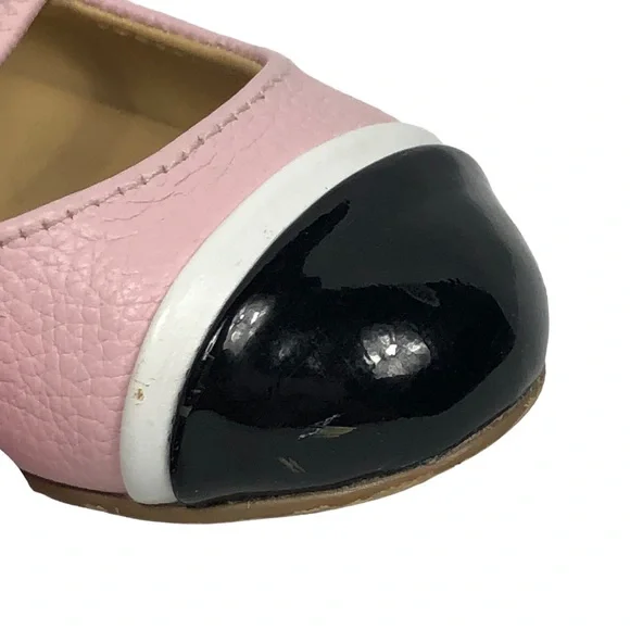 Janie and Jack Pink Ballet Flats with Black Patent Cap Toe size 7 - Picture 7 of 14